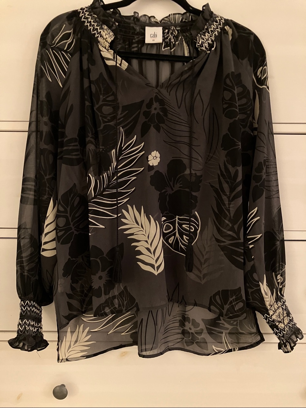 CAbi hibiscus sheer blouse 🌺